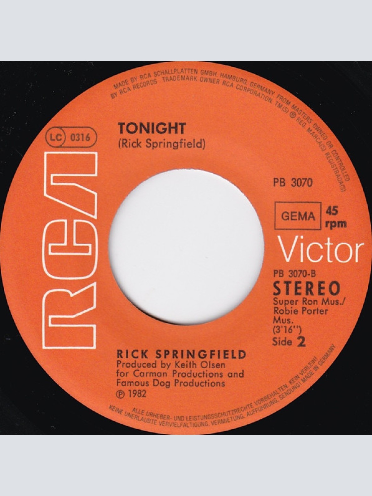 Vinyl / Rick Springfield - Don't Talk To Strangers