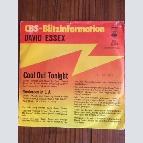 Vinyl / David Essex - Cool Out Tonight / Yesterday In L.A.