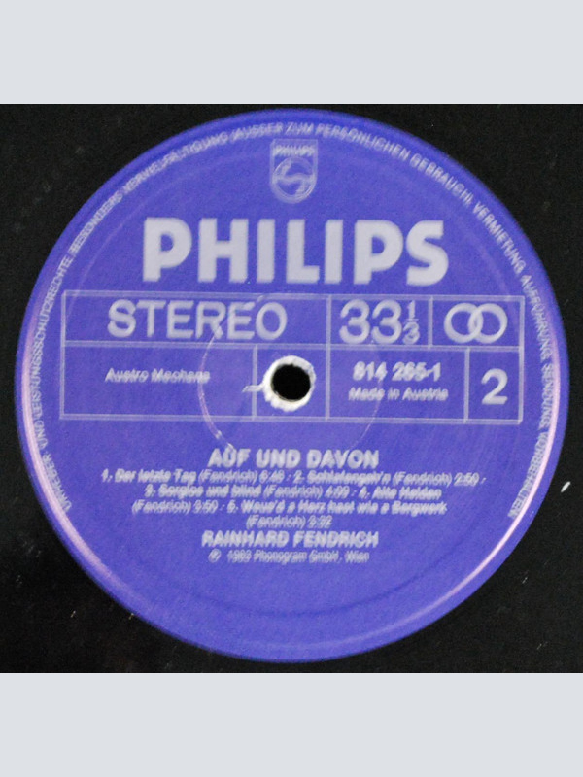 Vinyl / Rainhard Fendrich - Auf Und Davon.