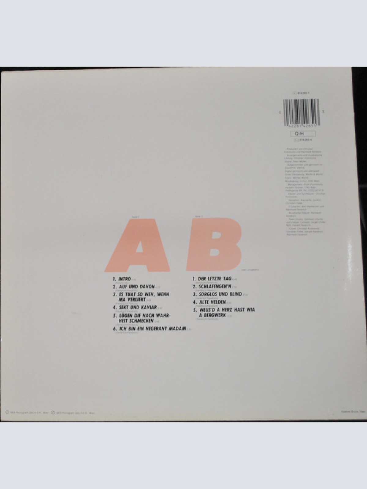 Vinyl / Rainhard Fendrich - Auf Und Davon.