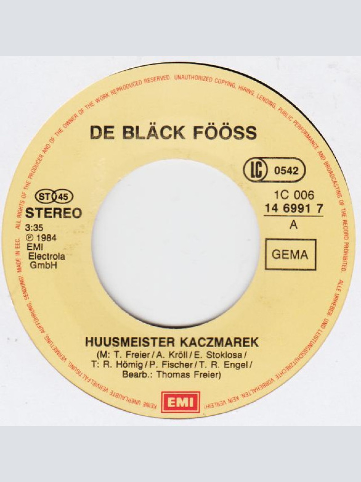 Vinyl / De Bläck Fööss* - Huusmeister Kaczmarek