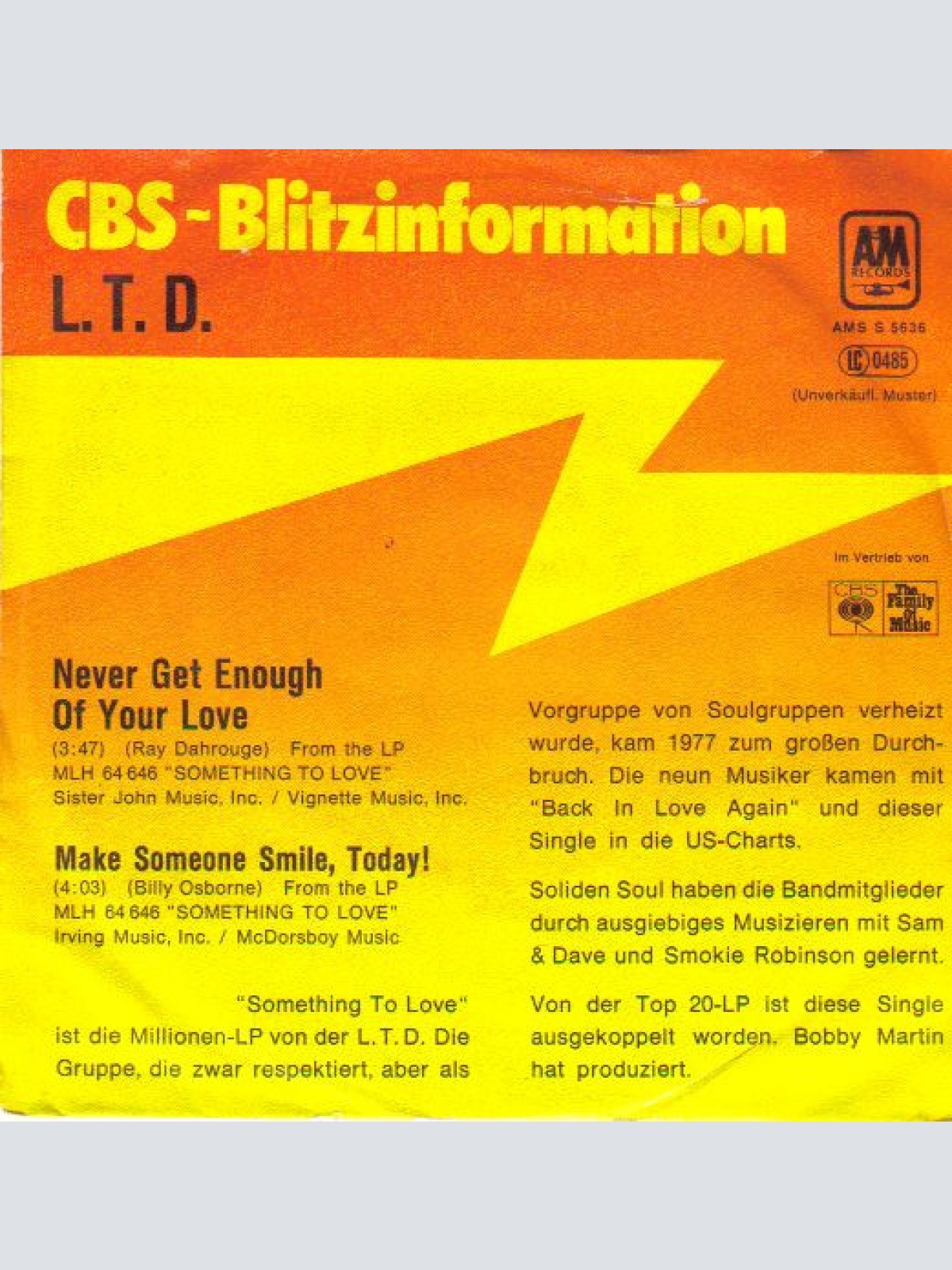 Vinyl / L.T.D. - Never Get Enough Of Your Love