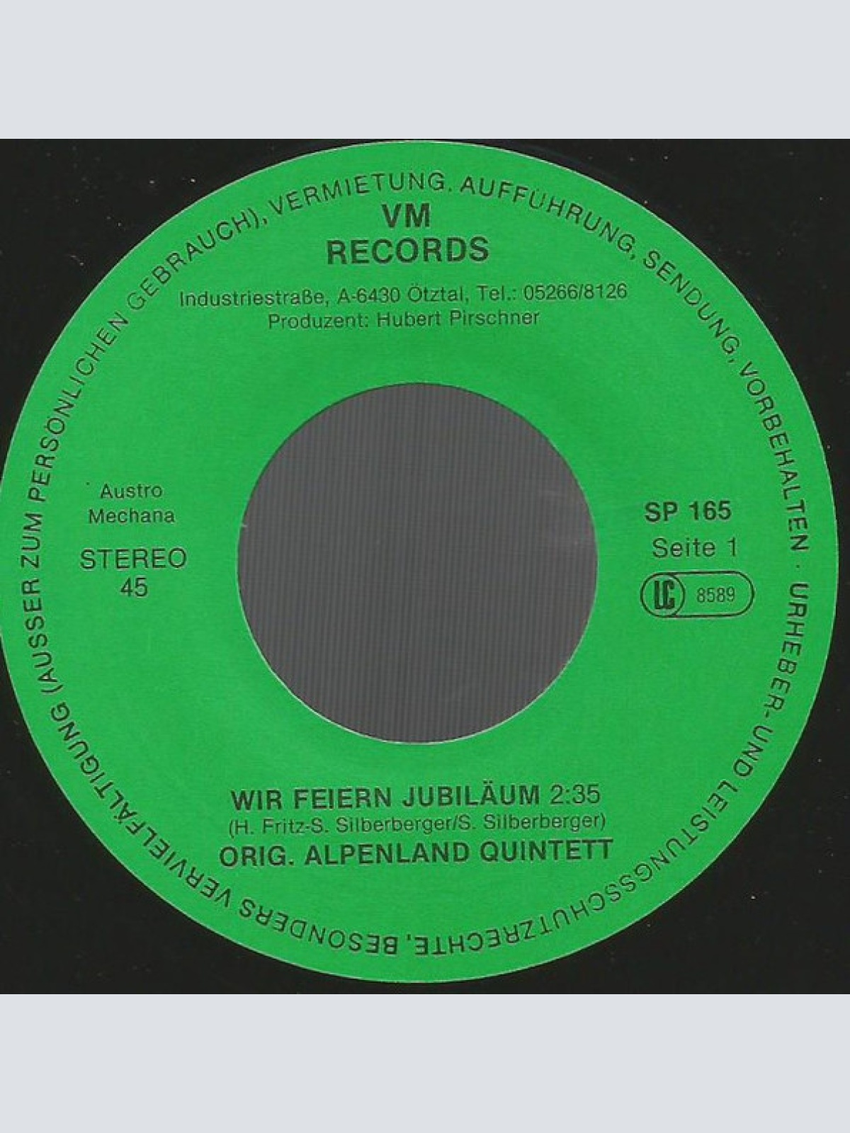 Vinyl / Orig. Alpenland Quintett - Wir Feiern Jubiläum