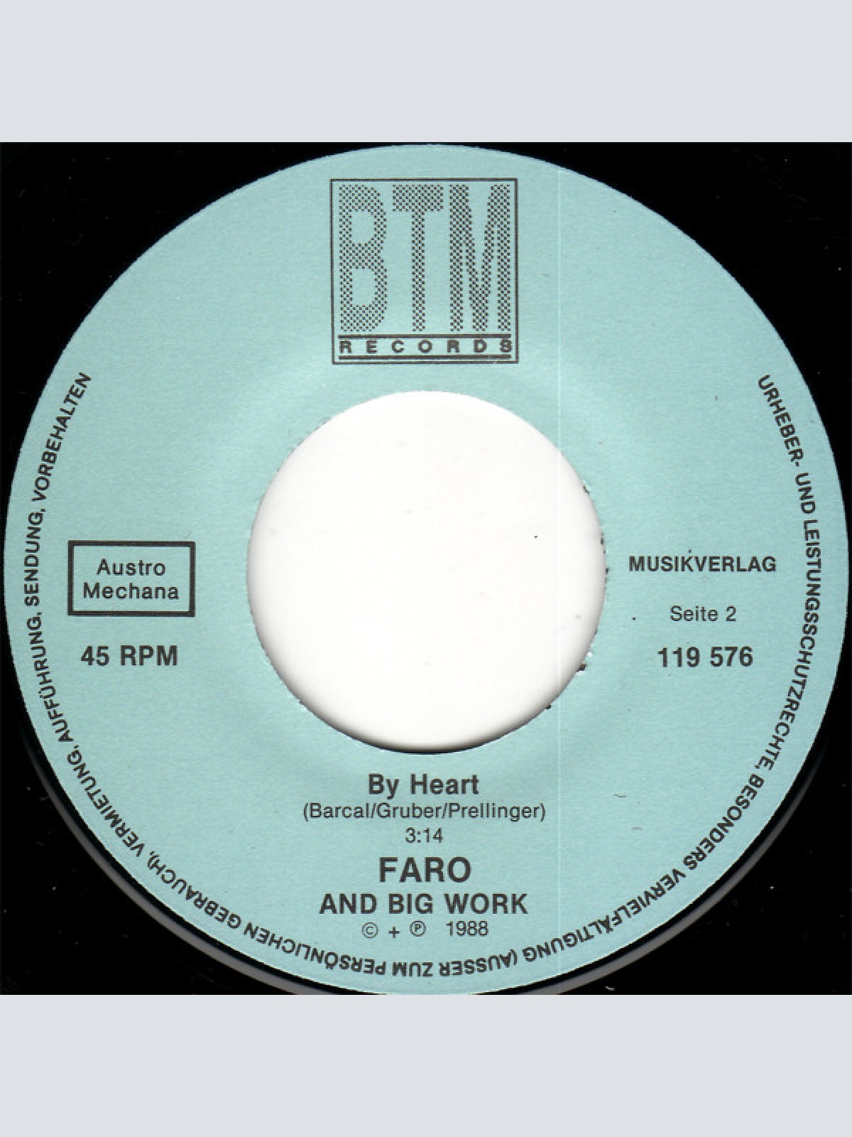 Vinyl / Faro And Big Work - Just Another Trip / By Heart