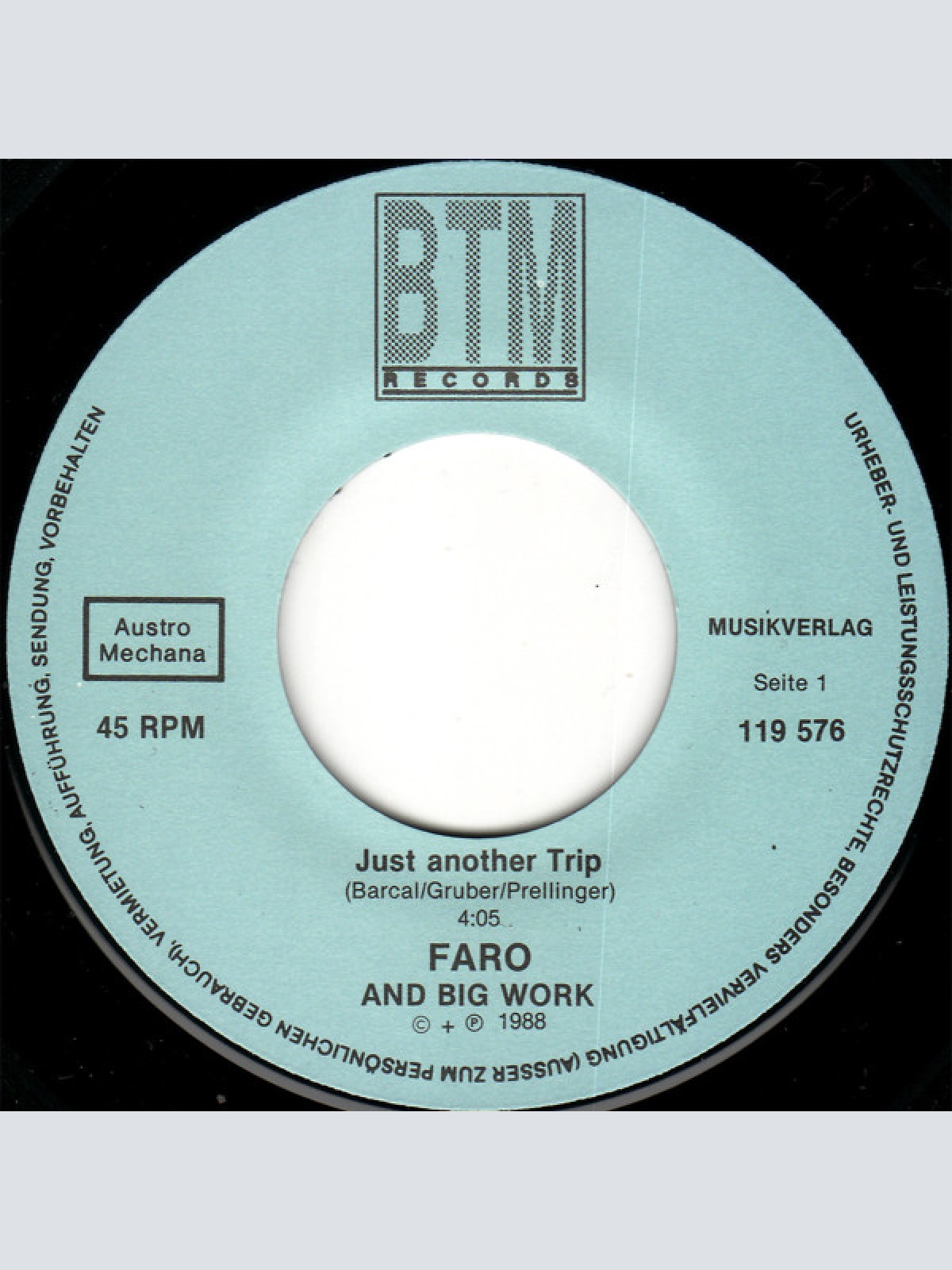 Vinyl / Faro And Big Work - Just Another Trip / By Heart