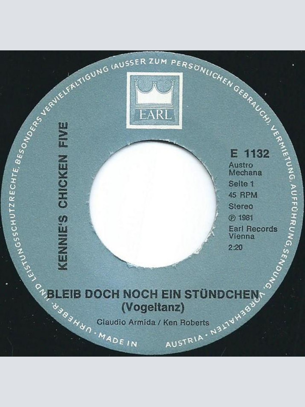 Vinyl / Kennie's Chicken Five - Bleib Doch Noch Ein Stündchen