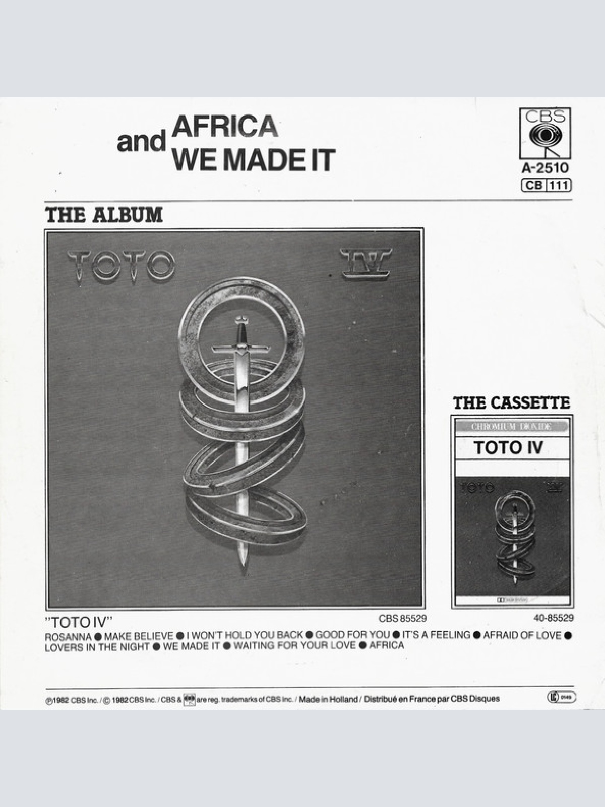 Vinyl / Toto - Africa (Original Version)