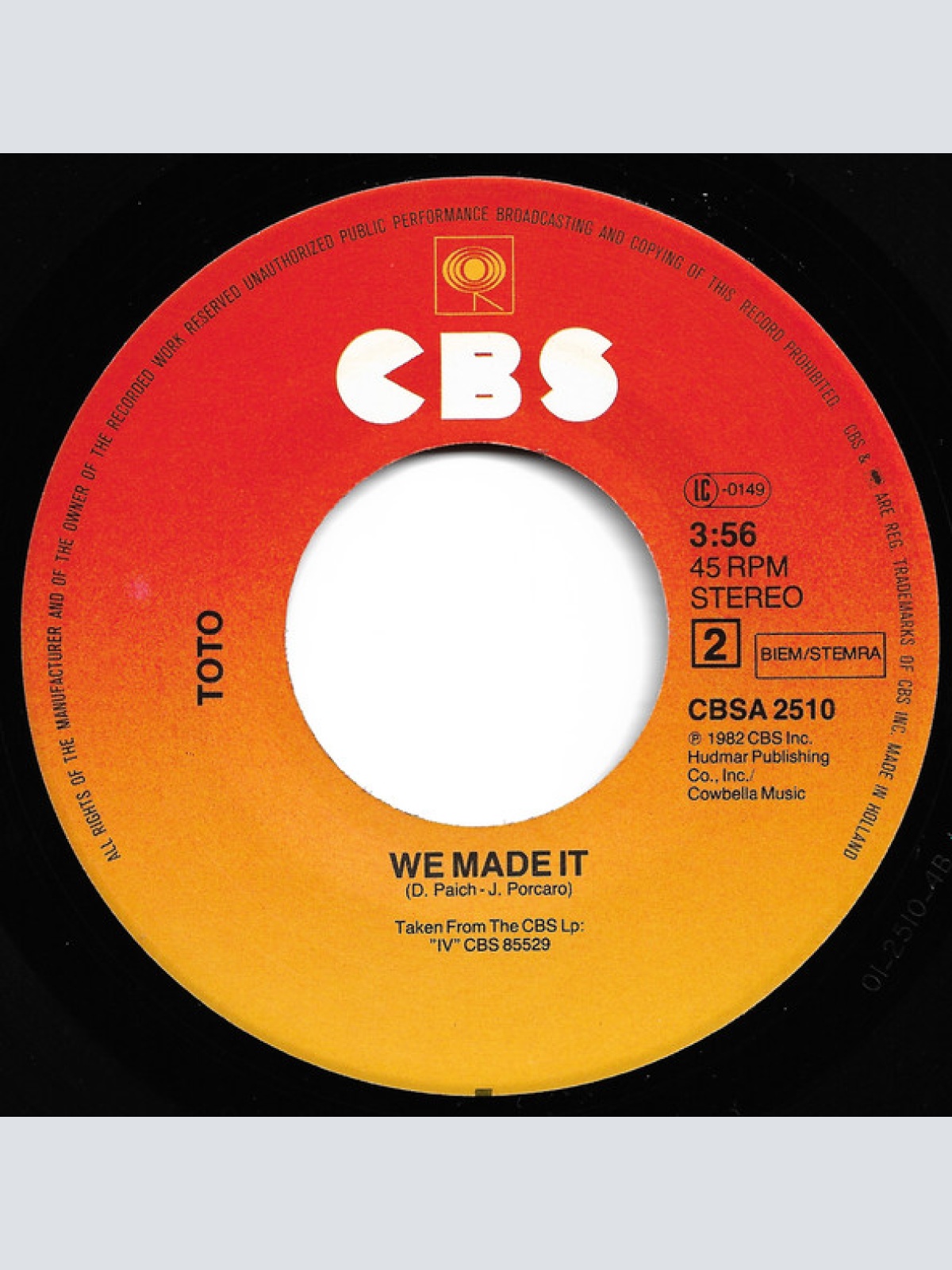 Vinyl / Toto - Africa (Original Version)