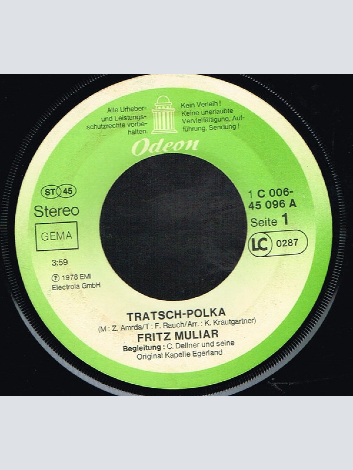 Vinyl / Fritz Muliar - Tratsch - Polka / Aus Böhmen Kommt Die Musik