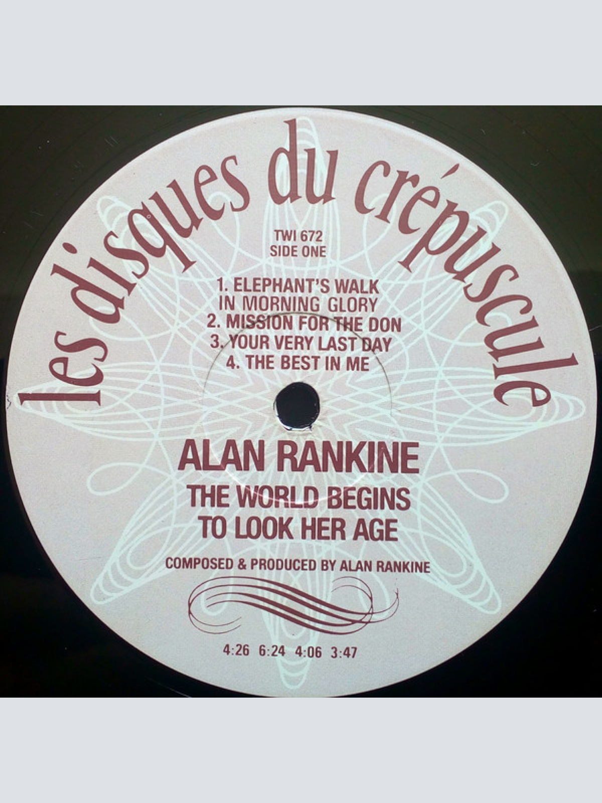 Vinyl / Alan Rankine - The World Begins To Look Her Age