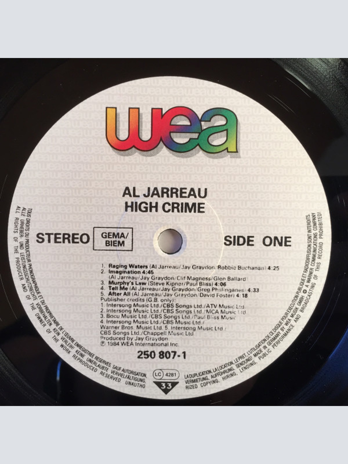 Vinyl / Al Jarreau - High Crime