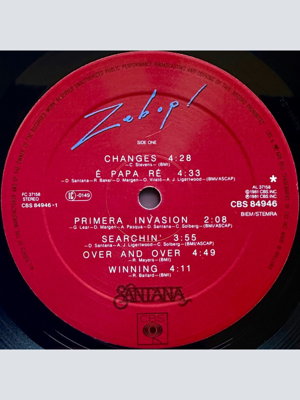 Vinyl / Santana - Zebop!