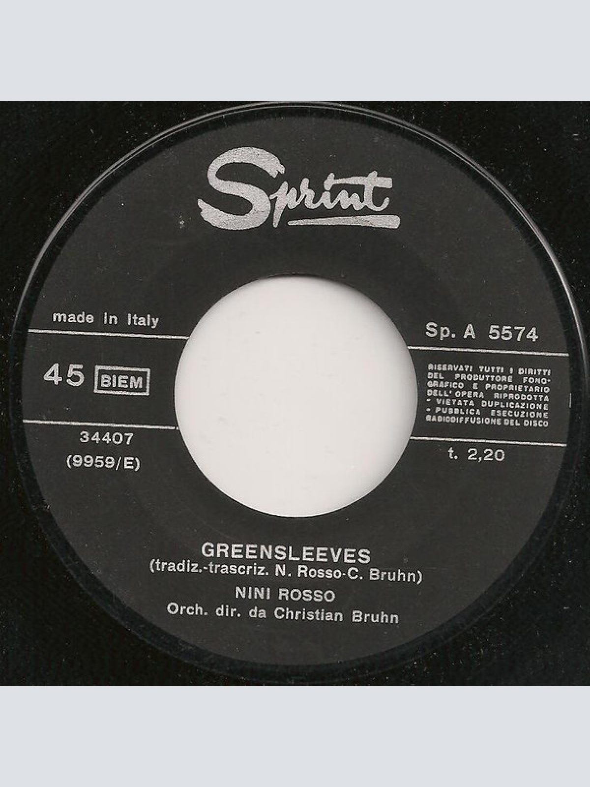 Vinyl / Nini Rosso - Vitti 'Na Crozza (La Ricordanza)