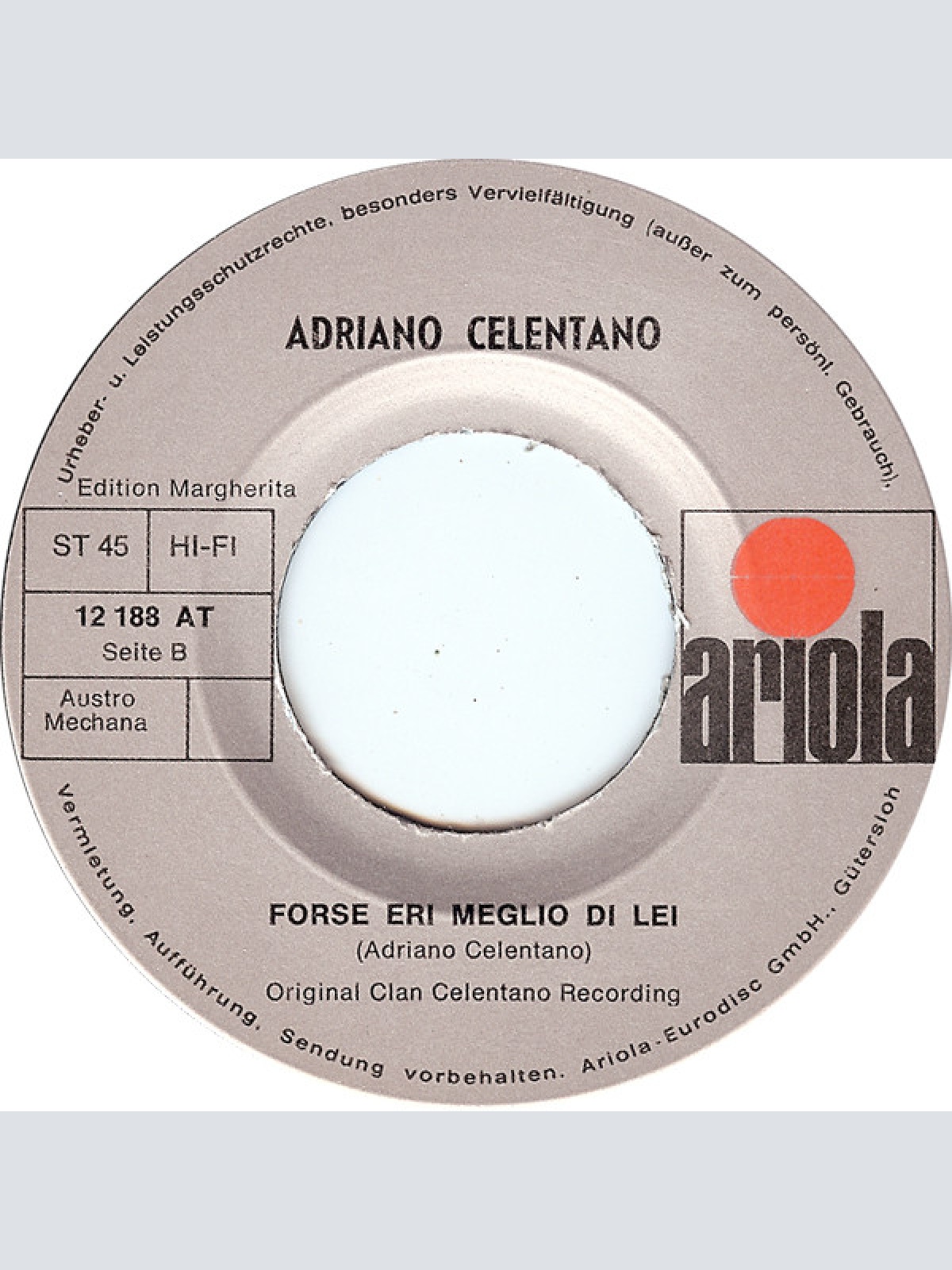 Vinyl / Adriano Celentano - Un Albero Di 30 Piani / Forse Eri Meglio Di Lei