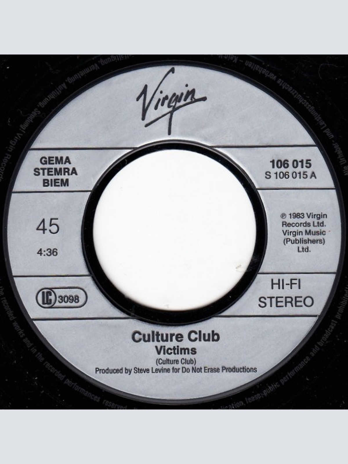 Vinyl / Culture Club - Victims