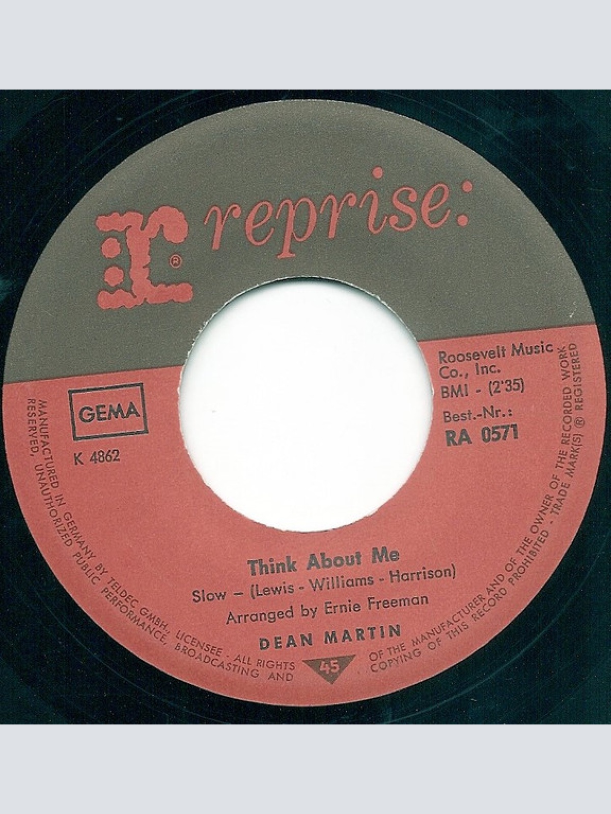Vinyl / Dean Martin - Lay Some Happiness On Me / Think About Me