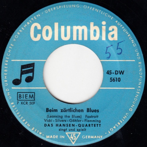 Vinyl / Das Hansen-Quartett - Beim Zärtlichen Blues / Wie Schön, Daß Es Dich Gibt