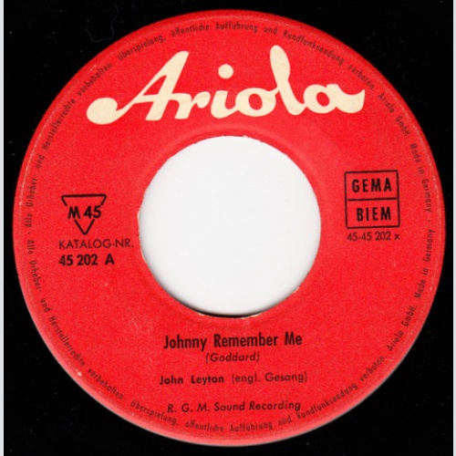 Vinyl / John Leyton - Johnny Remember Me / There Must Be
