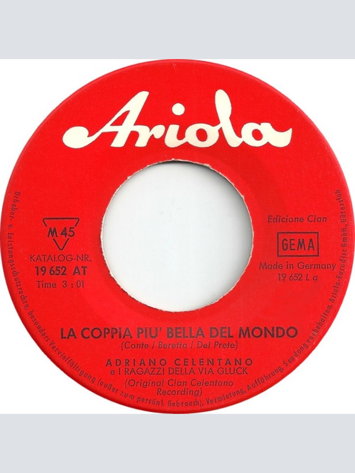 Vinyl / Adriano Celentano - La Coppia Più Bella Del Mondo