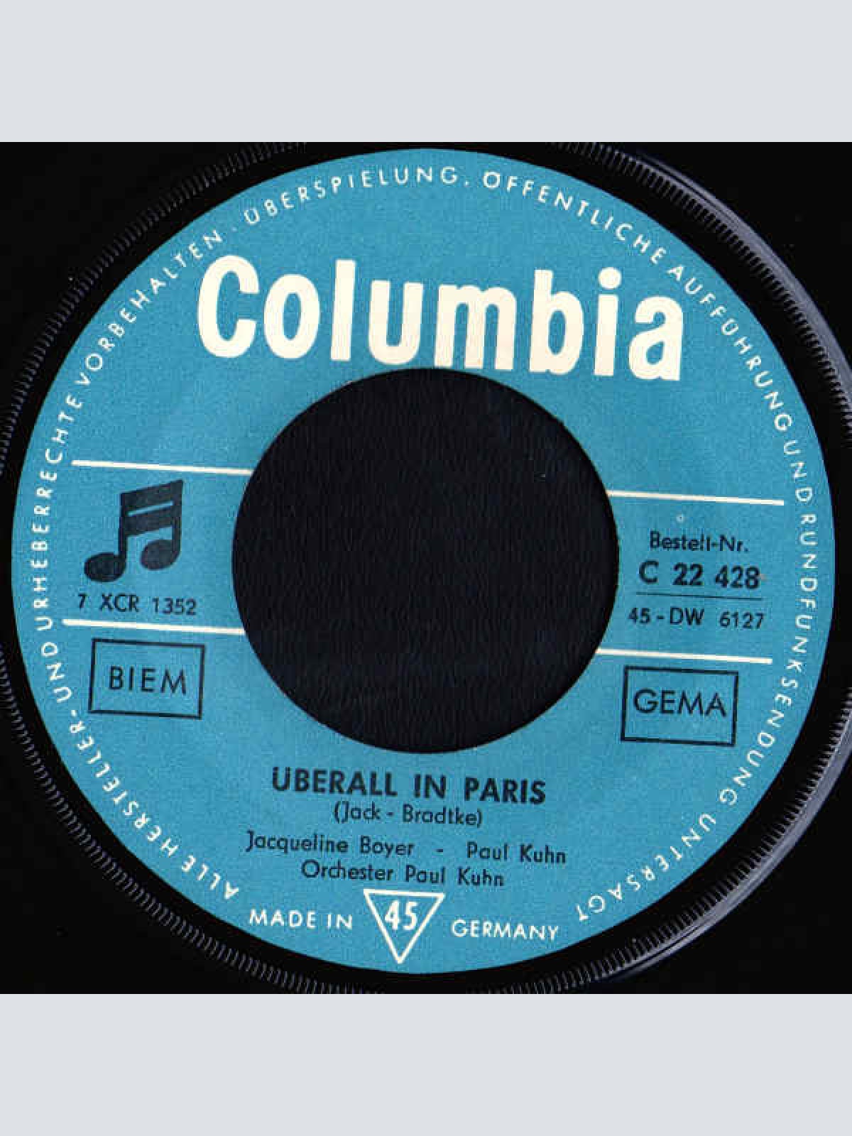 Vinyl / Jacqueline Boyer, Paul Kuhn - Regenschirm-Song