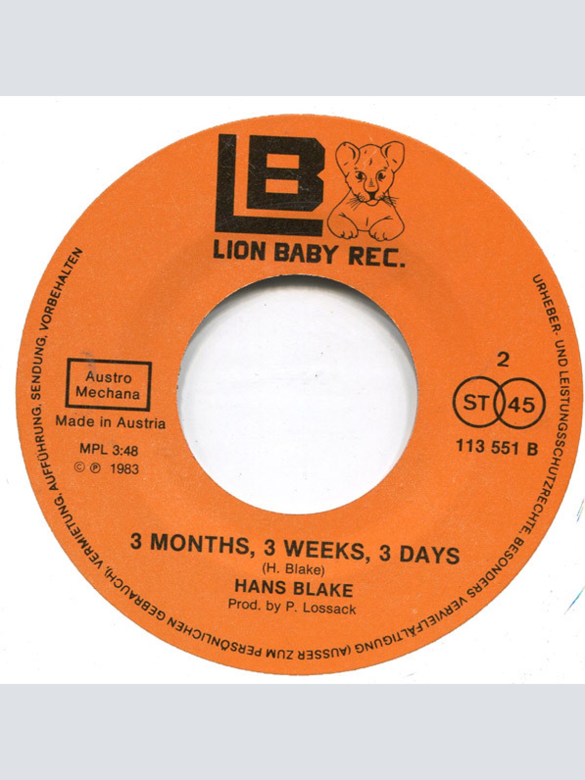 Vinyl / Hans Blake - Sega Flame