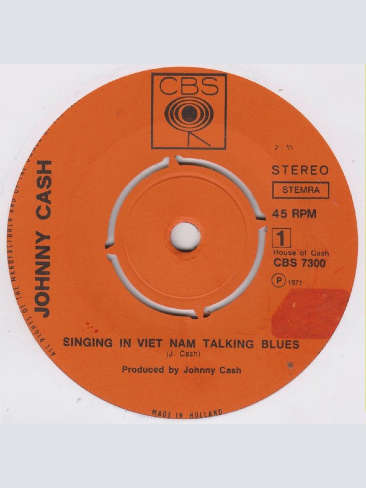Vinyl / Johnny Cash - Singing In Viet Nam Talking Blues / You've Got A New Light Shining