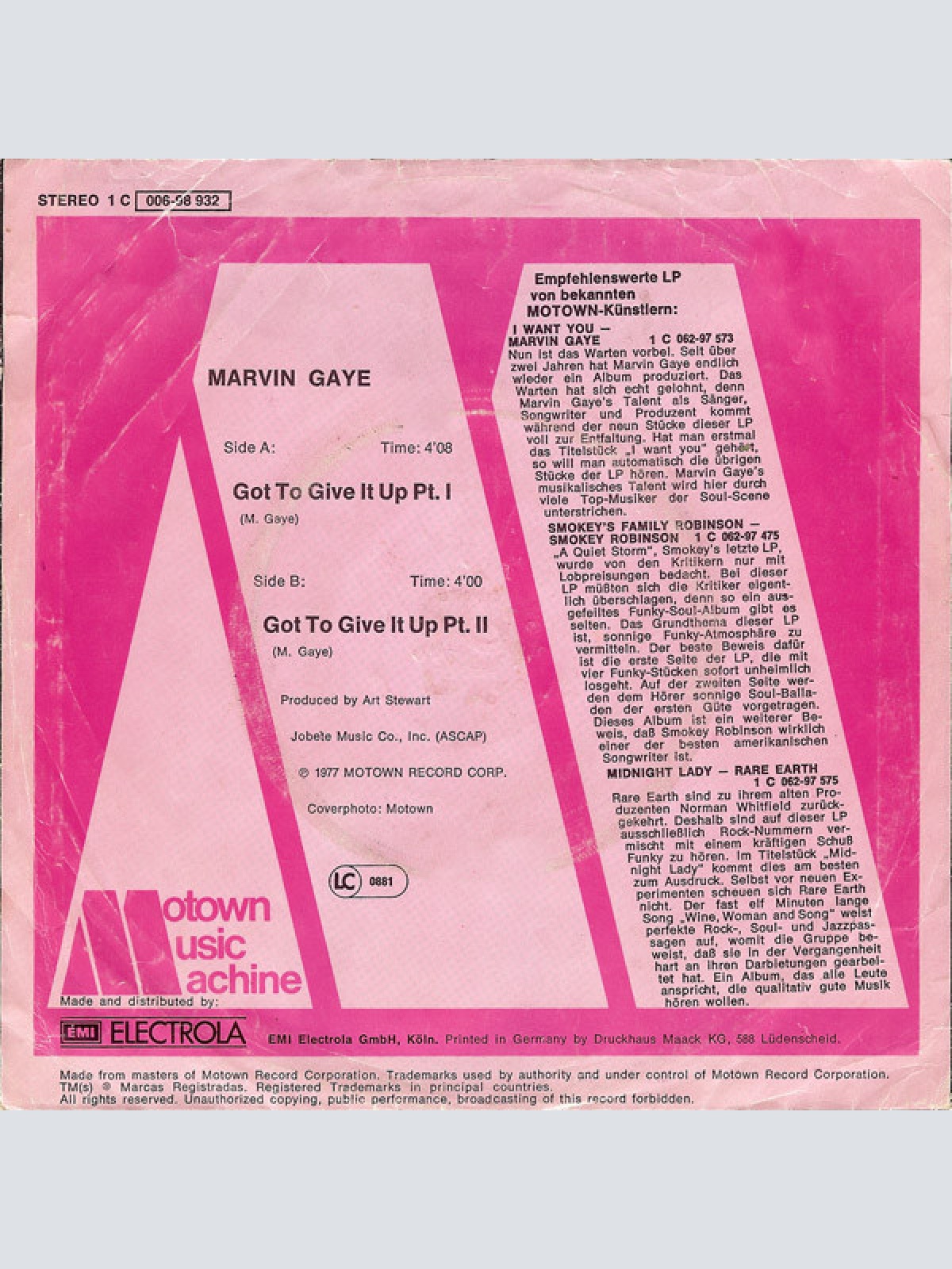 Vinyl / Marvin Gaye - Got To Give It Up Pt. I+II