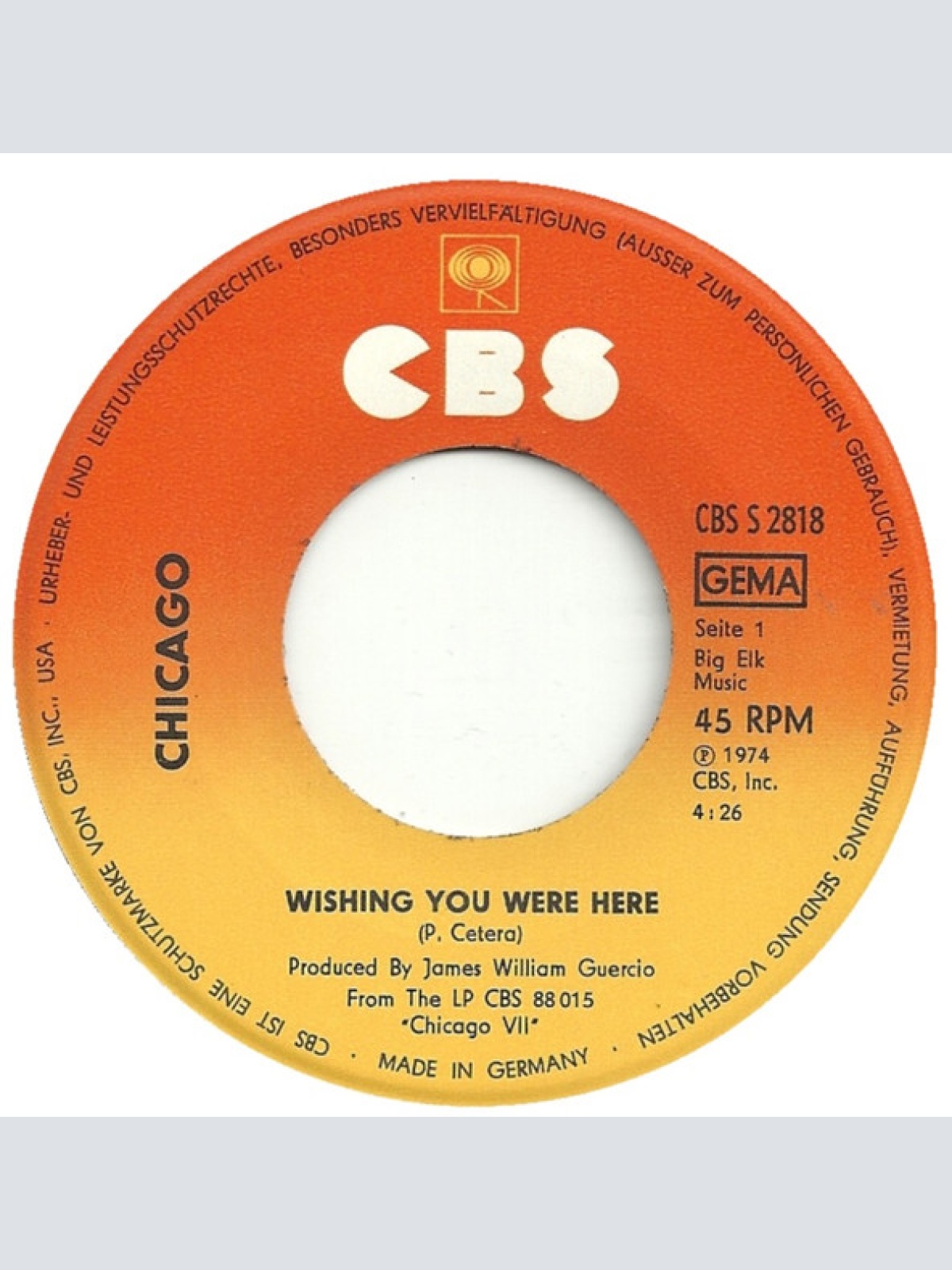 Vinyl / Chicago (2) - Wishing You Were Here
