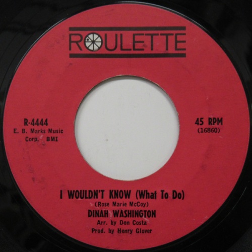 Vinyl / Dinah Washington - I Wouldn't Know / For All We Know