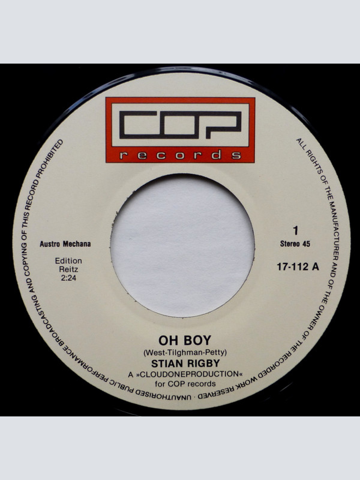 Vinyl / Stian Rigby - Oh Boy