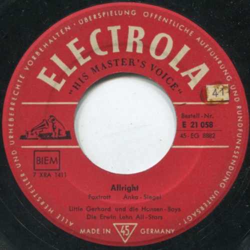 Vinyl / Little Gerhard Und Die Hansen-Boys* - Allright / Versprich Mir Nichts