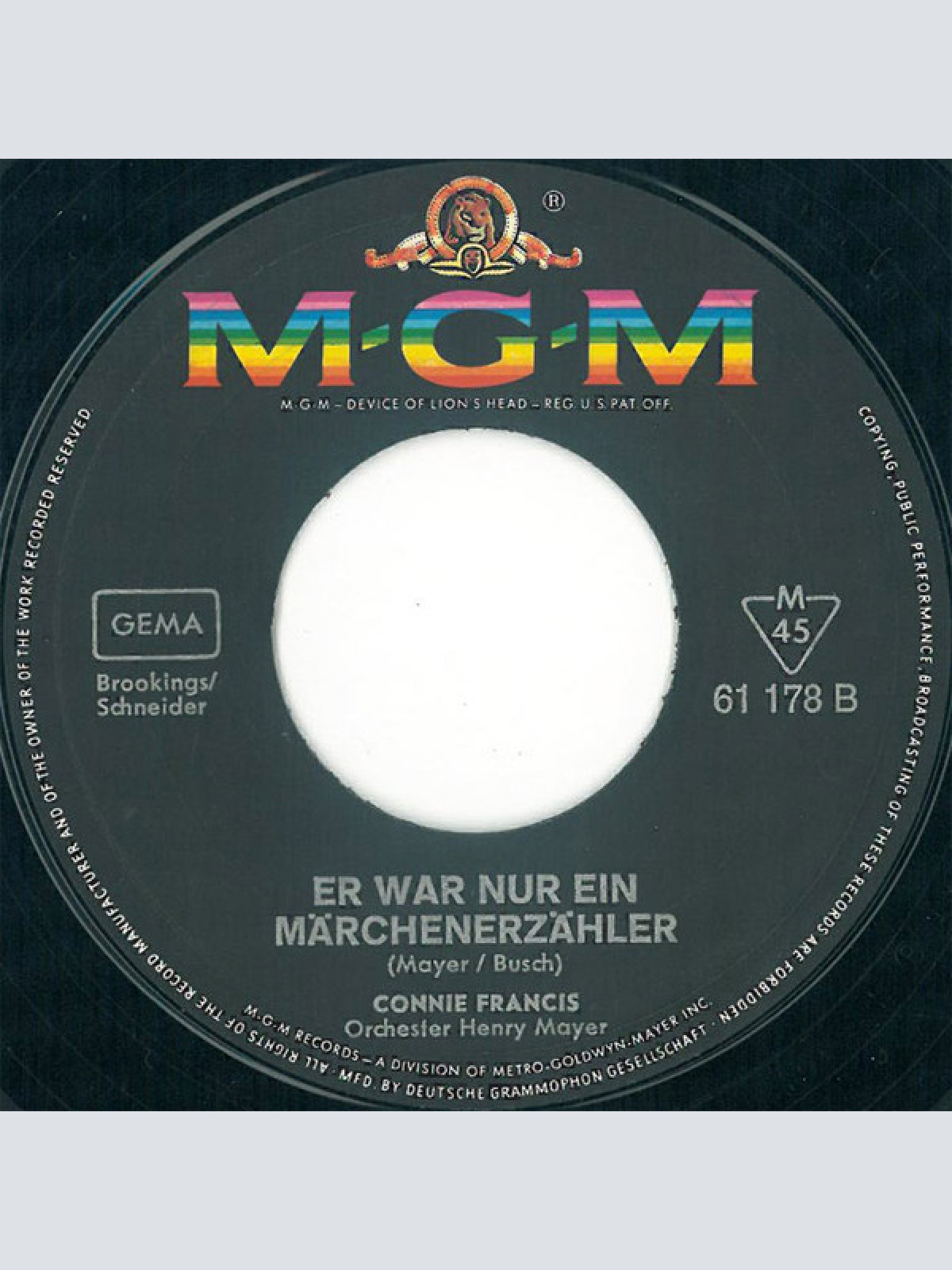 Vinyl / Connie Francis - Laß Mich Bei Dir Sein / Er War Nur Ein Märchenerzähler