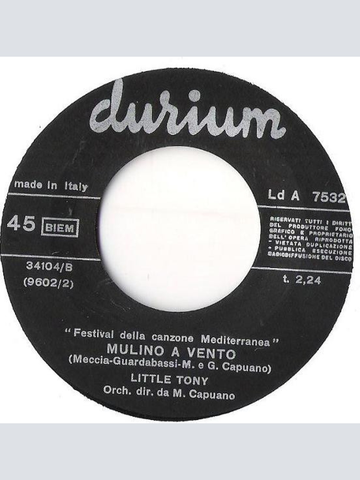 Vinyl / Little Tony - Mulino A Vento