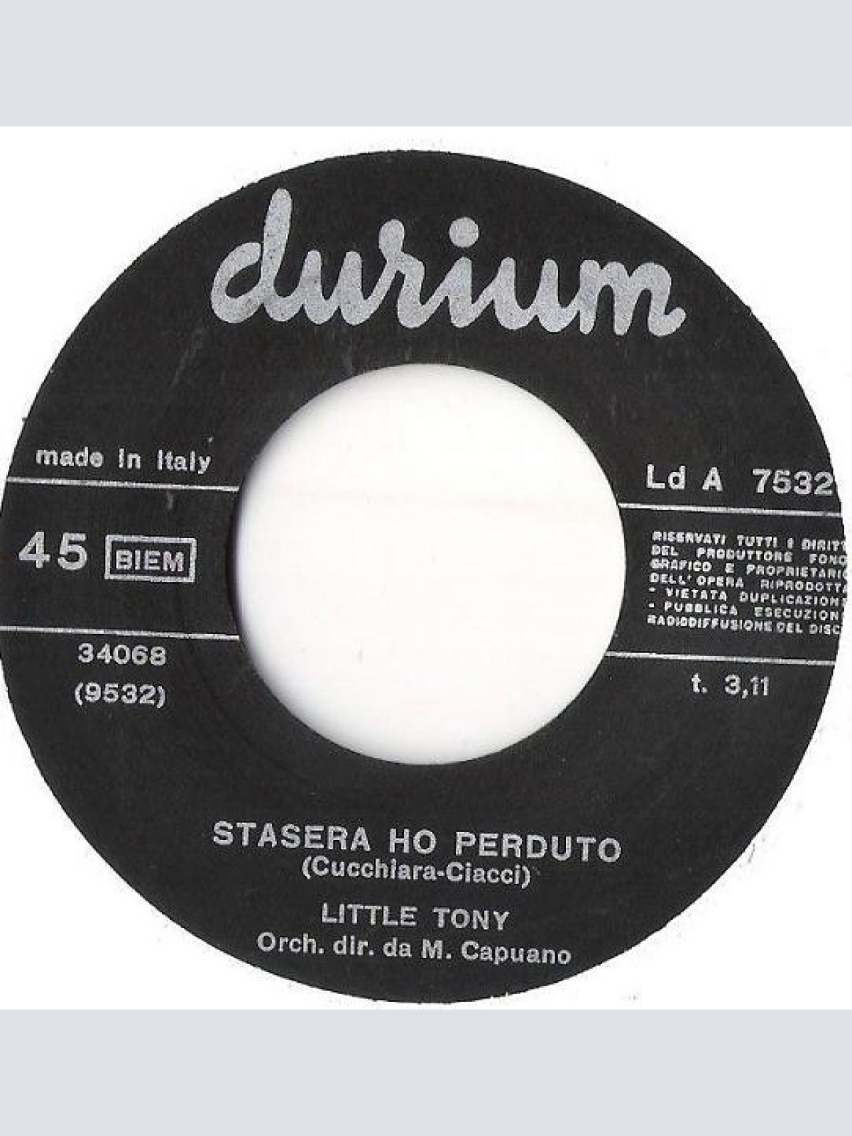 Vinyl / Little Tony - Mulino A Vento