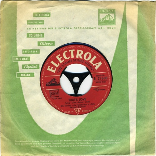 Vinyl / Billy Sanders - That's Love / Weit Ist Der Weg  Nach Rio