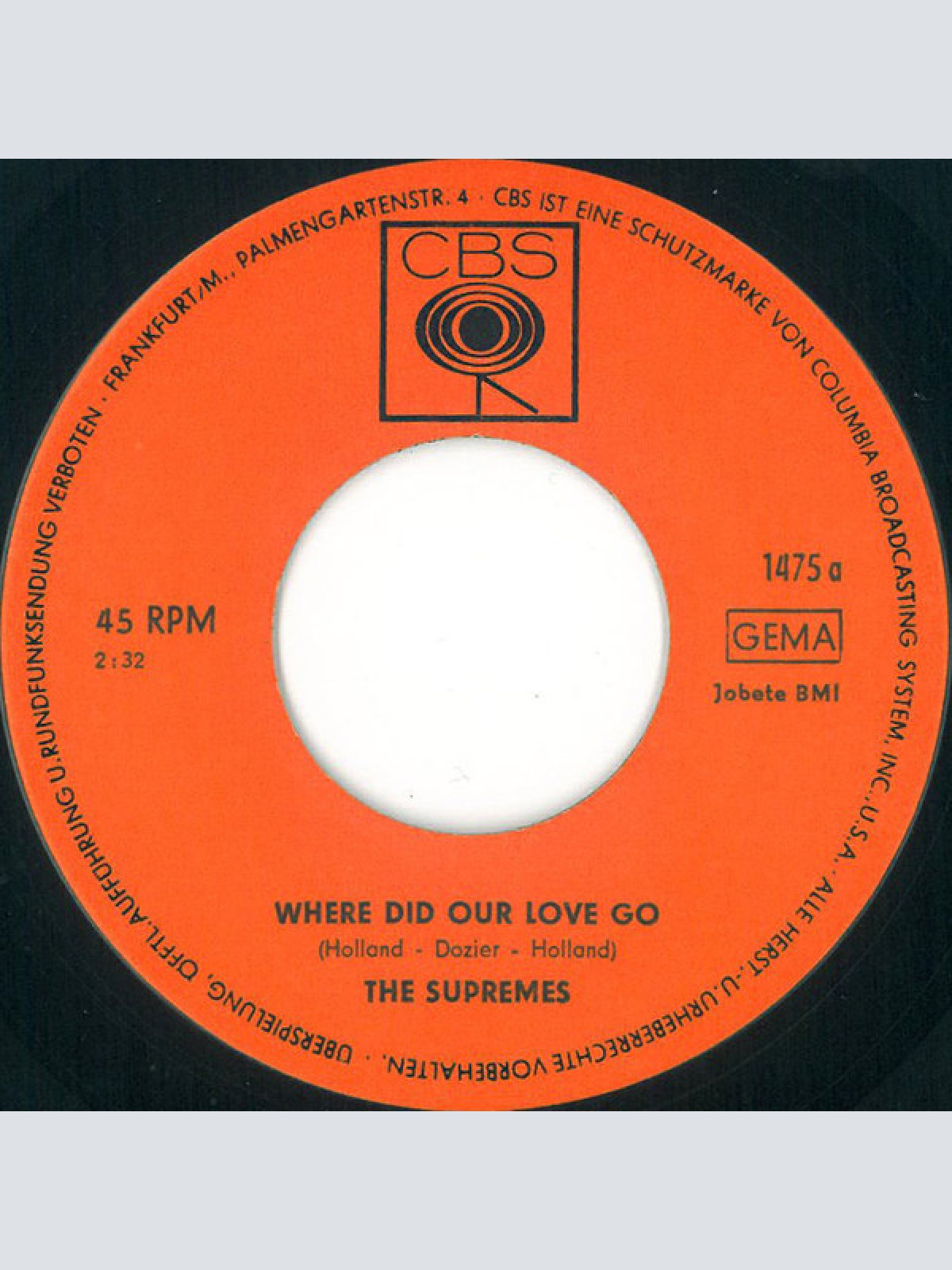 Vinyl / The Supremes - Where Did Our Love Go / He Means The World To Me