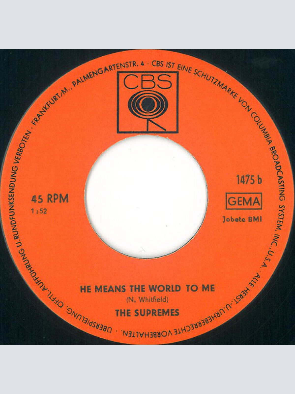 Vinyl / The Supremes - Where Did Our Love Go / He Means The World To Me