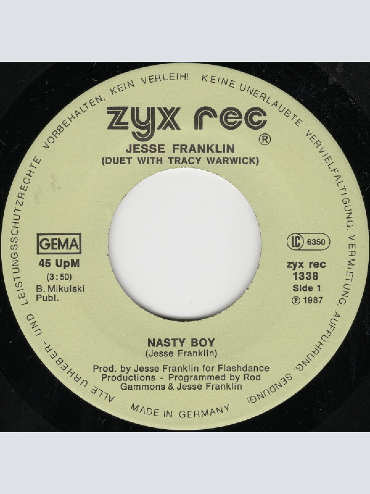 Vinyl / Jesse Franklin Duet With Tracy Warwick - Nasty Boy