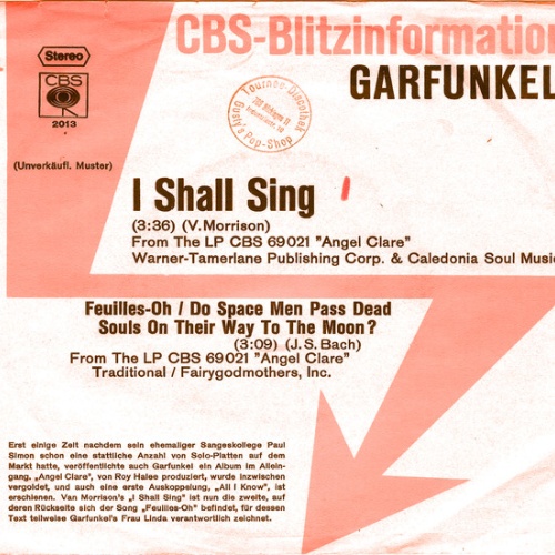 Vinyl / Garfunkel* - I Shall Sing