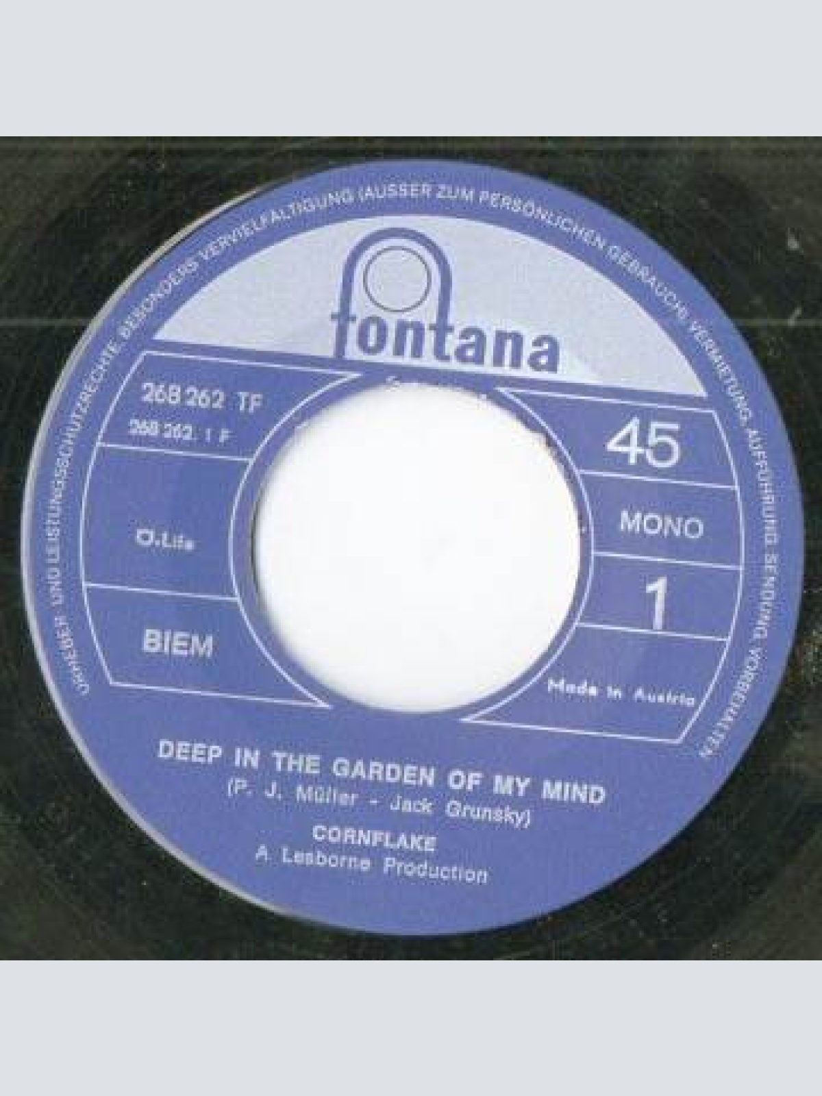 Vinyl / Cornflake (3) - Deep In The Garden Of My Mind / When Love Comes Back Again