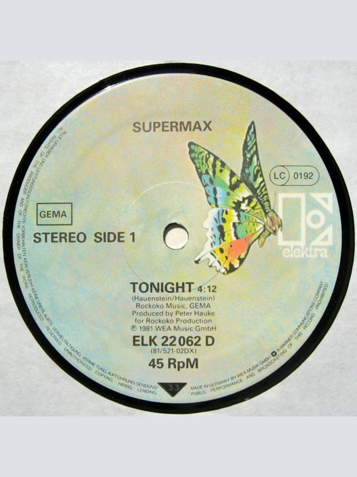 Vinyl / Supermax - Tonight