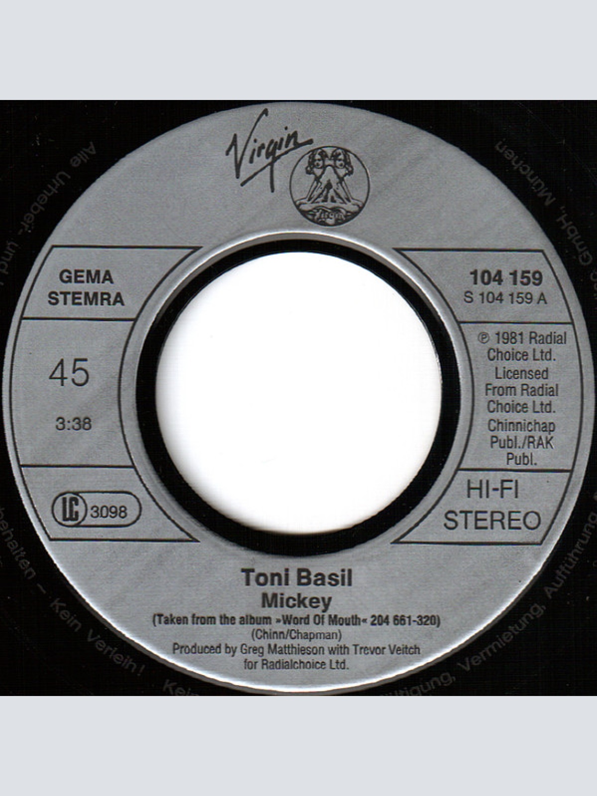 Vinyl / Toni Basil - Mickey
