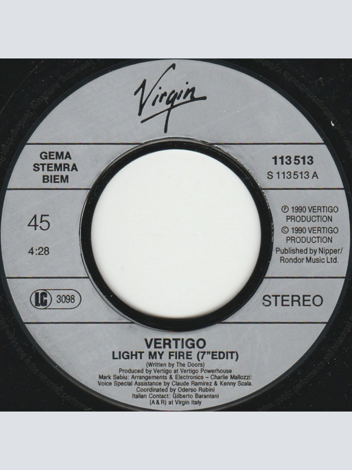 Vinyl / Vertigo (27) - Light My Fire