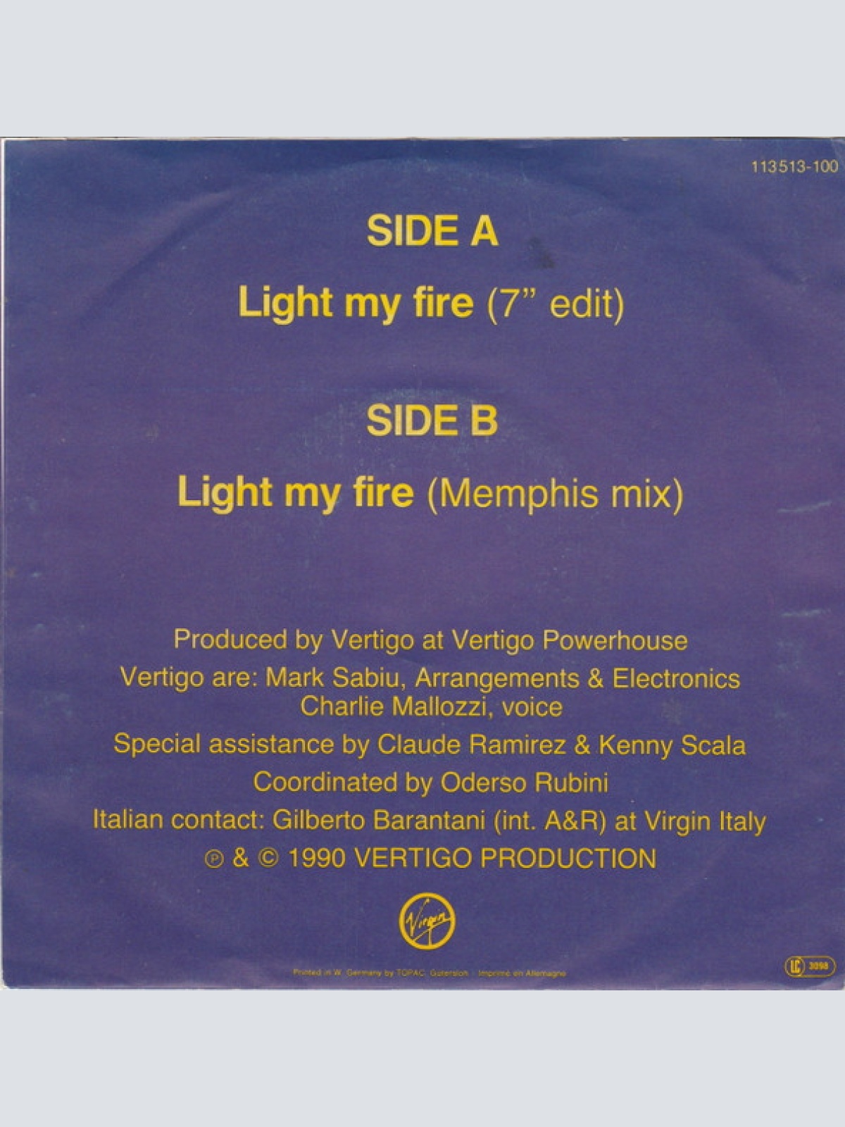 Vinyl / Vertigo (27) - Light My Fire