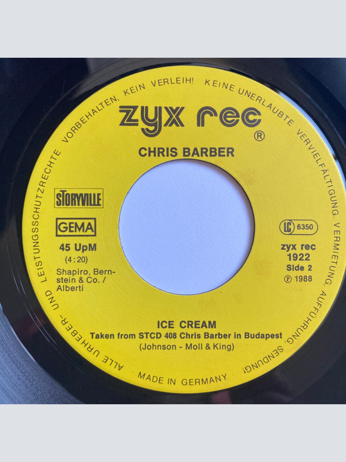 Vinyl / Papa Bue's Viking Jazz Band / Chris Barber - Schlafe Mein Prinzchen / Ice Cream