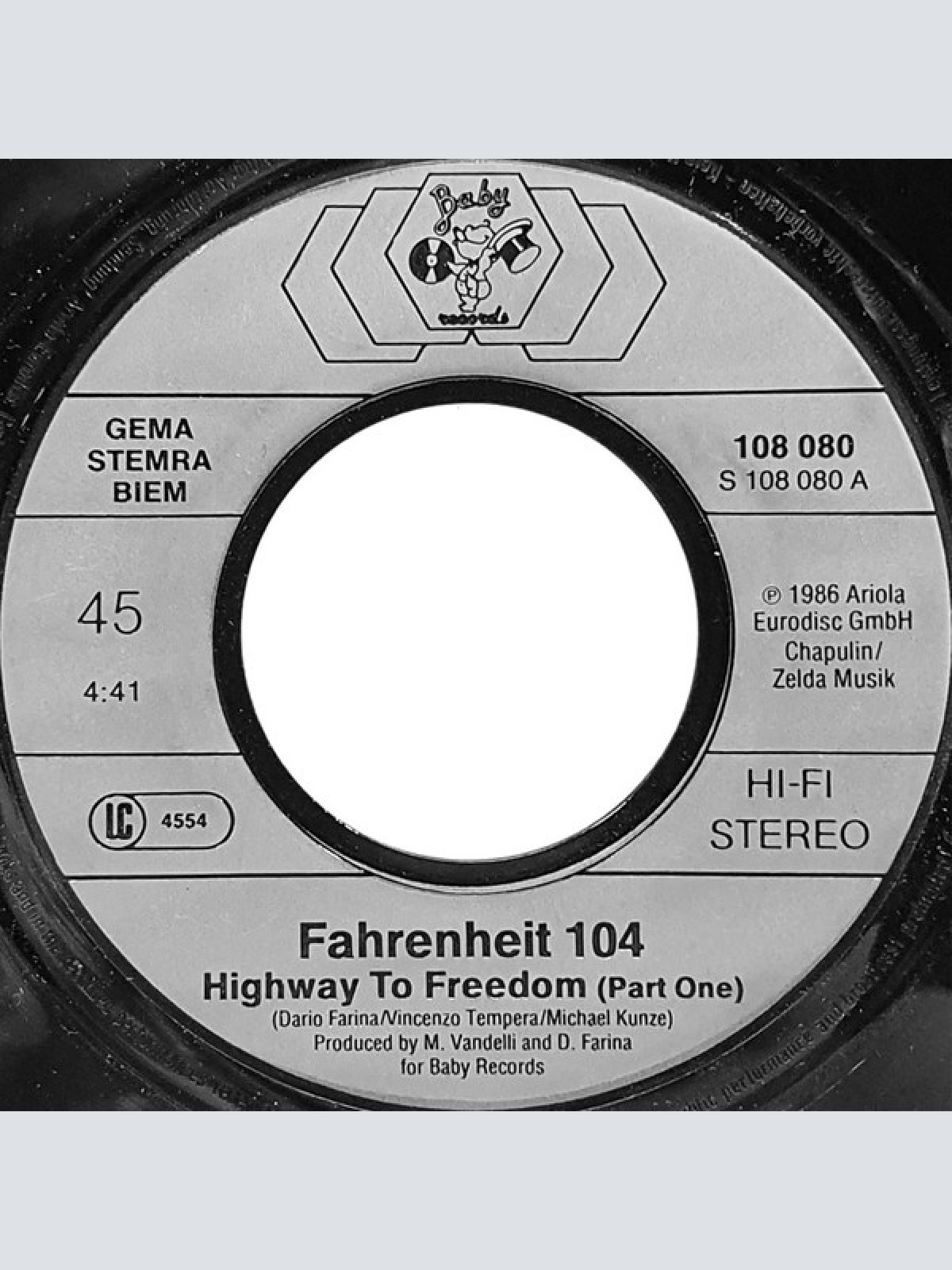 Vinyl / Fahrenheit 104 - Highway To Freedom