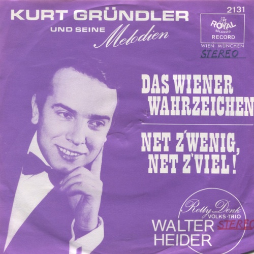 Vinyl / Walter Heider - Das Wiener Wahrzeichen / Net Z'wenig, Net Z'viel