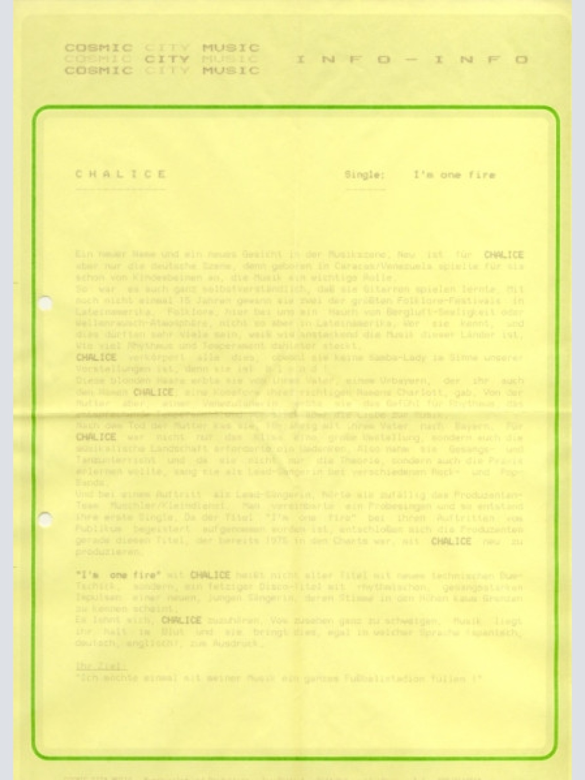 Vinyl / Chalice (10) - I'm On Fire