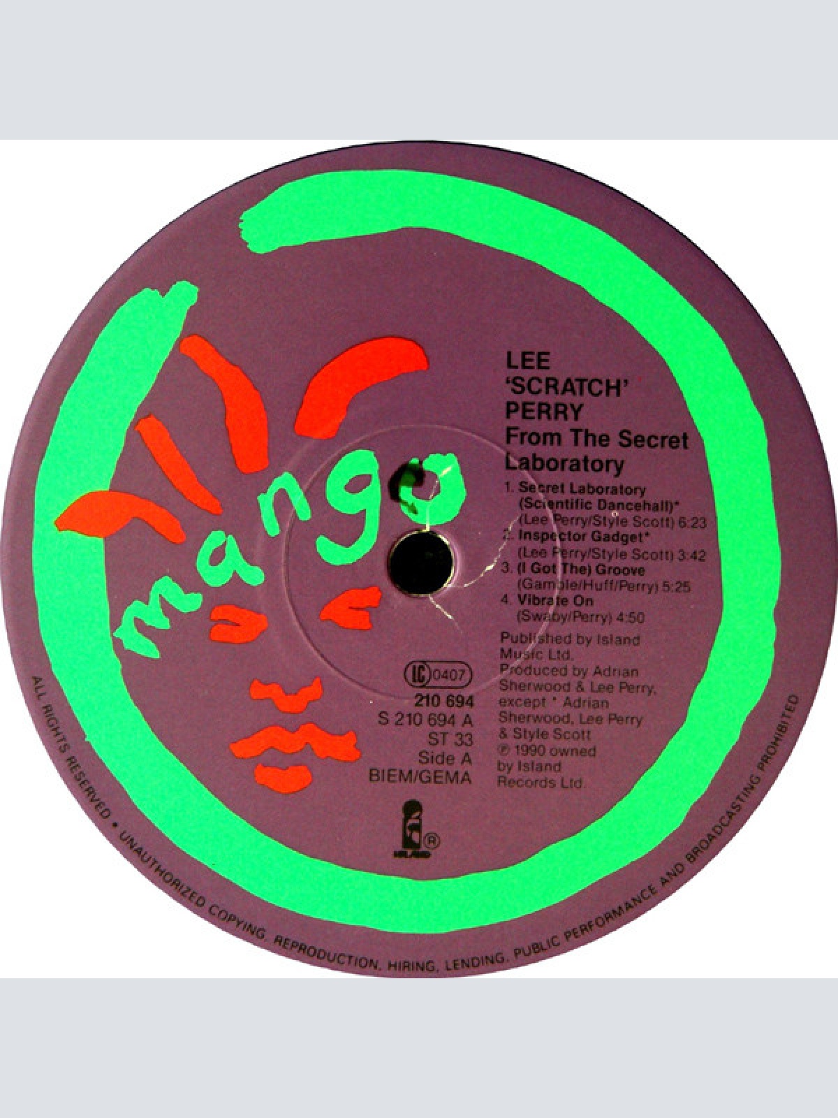 Vinyl / Lee "Scratch" Perry* - From The Secret Laboratory