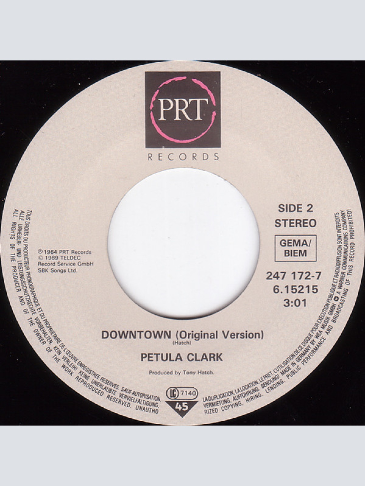 Vinyl / Petula Clark - Downtown '88